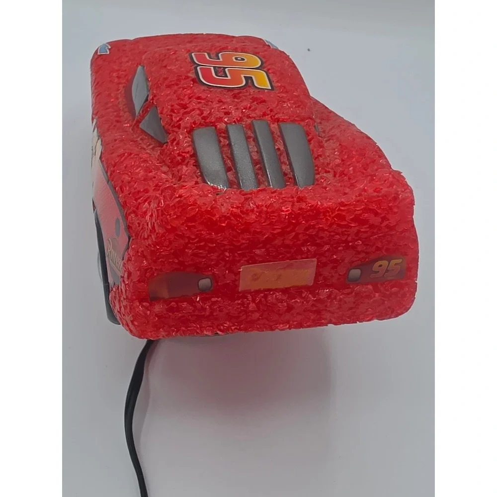 Disney Pixar Cars Lightning McQueen Popcorn Lamp Red Melted Plastic Glow Light
